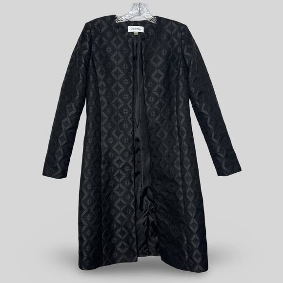 Calvin Klein Long Patterned Blazer Coat - Picture 1 of 7